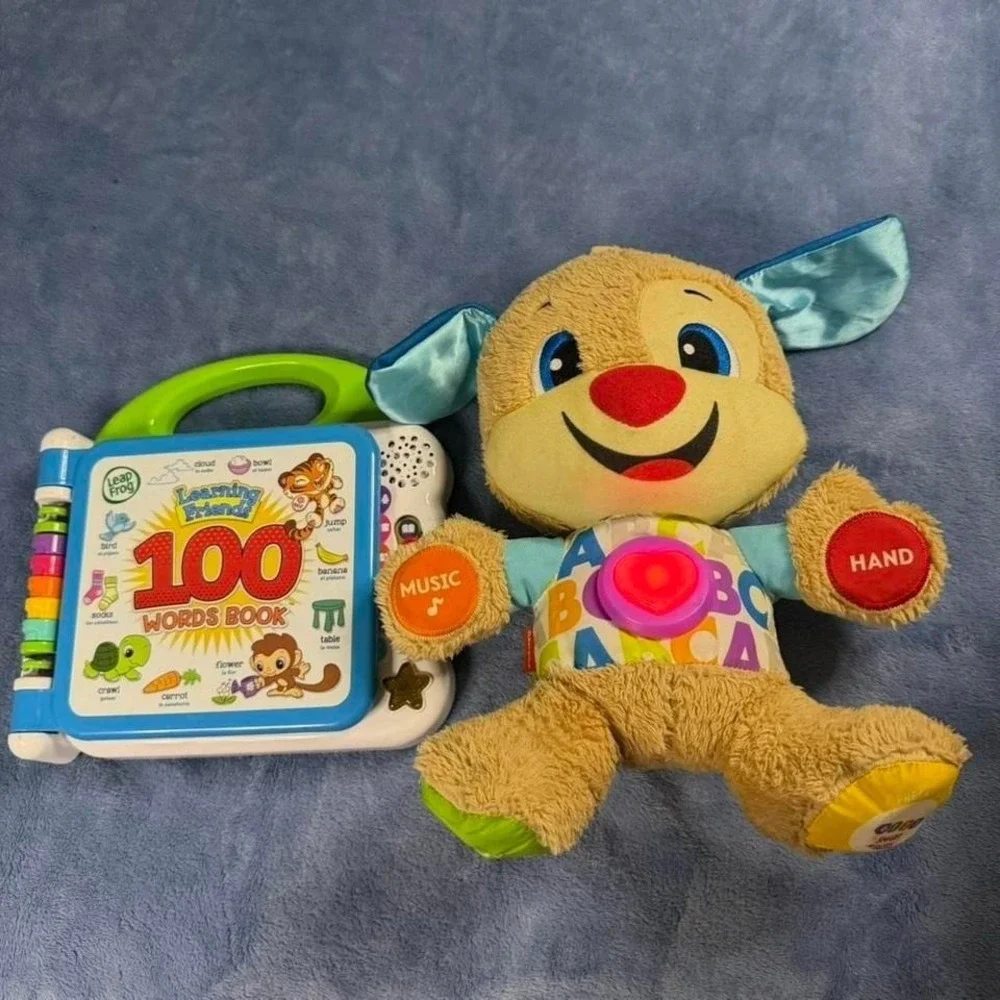 LeapFrog Learning Friends 100 Words Book and bear lot‎ of 2 perfect condition